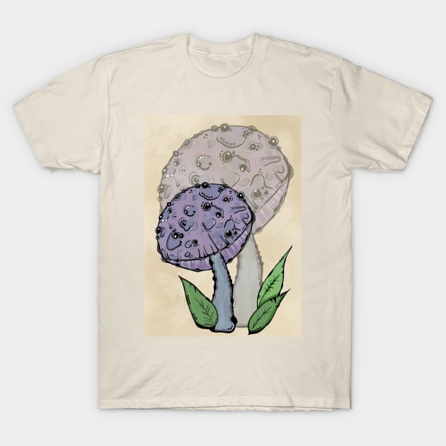 Purple Abstract Mushroom, Classy And Cool T-Shirt by Tenpmcreations